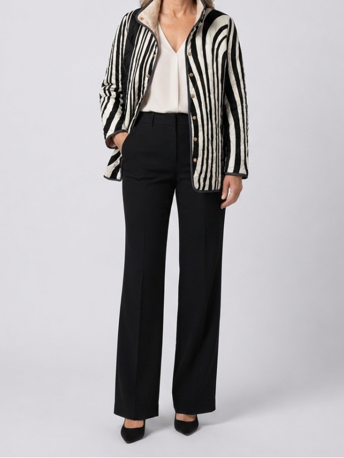 Soraya | Casual Quilted Jacket with Abstract Geometric Design